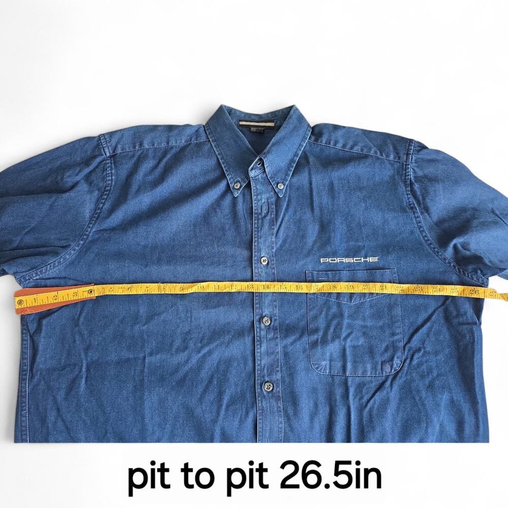 Porsche Denim Button-up Long Sleeve Shirt Men's XL, Automotive Advertising - Picture 5 of 7